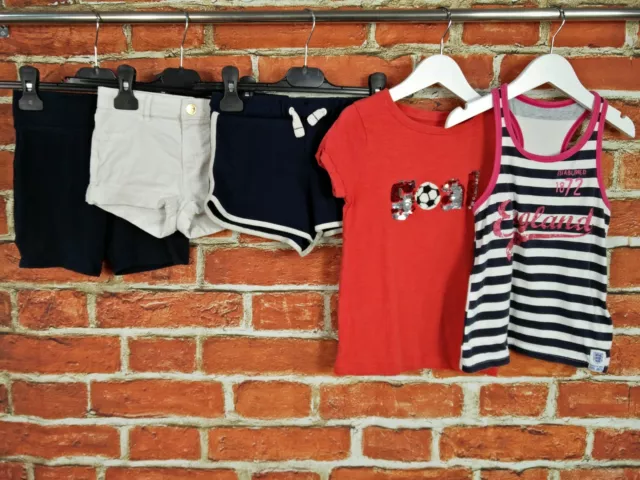 Girls Bundle Age 4-5 Years M&S Next H&M Shorts T-Shirt Vest Top Football 110Cm