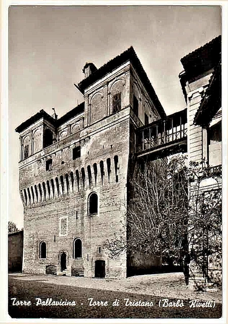 Cartolina di TORRE PALLAVICINA (Bergamo) Torre di Tristano ,  Biancnero