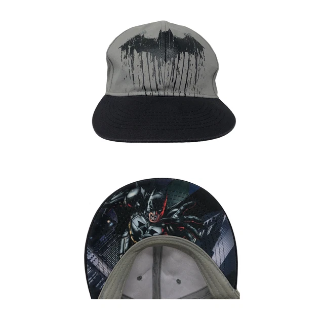 Batman The Dark Knight Rises Dc Comics Baseball Hat Cap Gray Grey Visor Graphic
