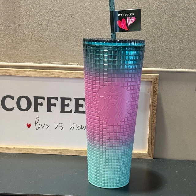 STARBUCKS NEW 2024 Release Valentine LOVE Smooth Gradient Grid 24oz