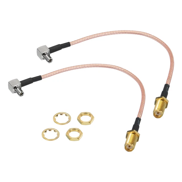 RG316 Coaxial Cables SMA Female to TS9 Male Right Angle 0.5FT Orange 2Pcs