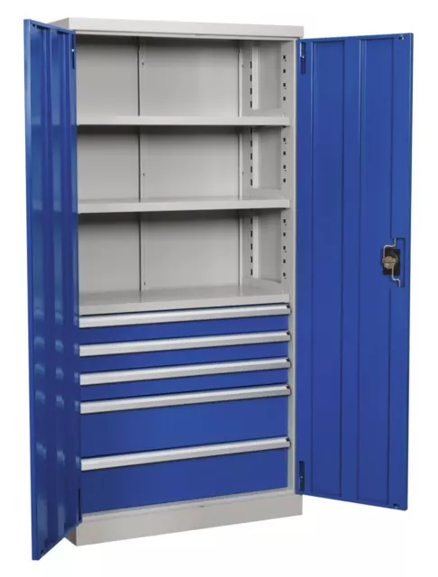 Sealey Industrial Cabinet 5 Drawer 3 Shelf 1800mm APICCOMBO5