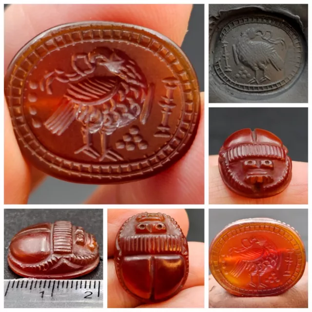 Ancient roman  scarab  seal intaglio rare stamp Bead# B1
