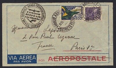 Lettre Via Condor Zeppelin 1932 Serviço Aero Transatlantico Cover Brief Brazil 