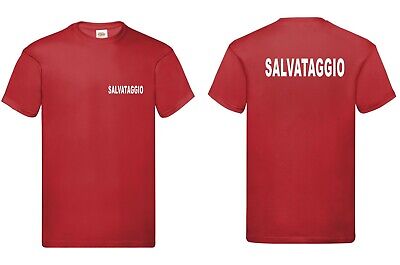 T-shirt Salvataggio Lifeguard Bagnino Uomo o Donna Rossa Novità Estate Mare 