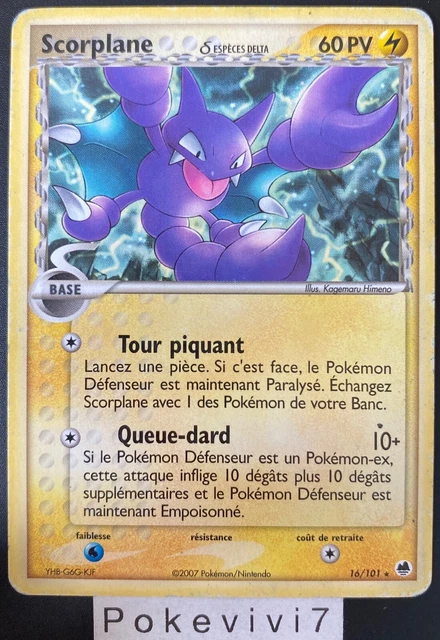 Carte Pokemon SCORPLANE 16/101 Rare Bloc EX Ile des Dragons FR OCCASION