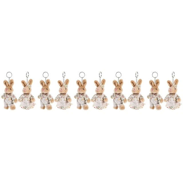 10 Pcs Pendentifs Animaux En Peluche Porte-clés Lapin Cadeaux De Couple Sacs
