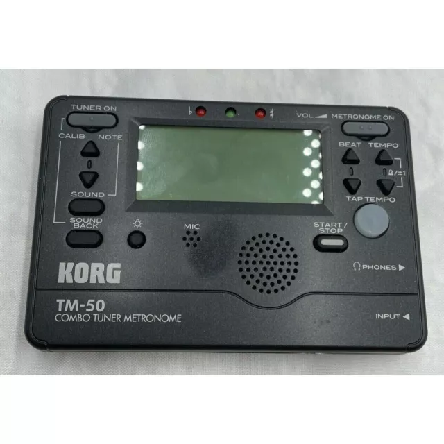 KORG TM-50 Combo Instrument Tuner and Metronome Tested Working Condition *