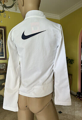 New RARE Vintage 2YK Nike Track Jacket White Lavender Zipper Girls Logo L