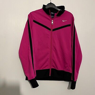 Nike Girls Pink / Black Full Zip Active Sweatshirt Jacket - 12-13 Large