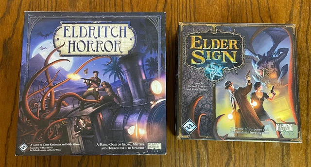 ELDRITCH HORROR Elder Sign Arkham Files 2 Board Game Lot By Fantasy 