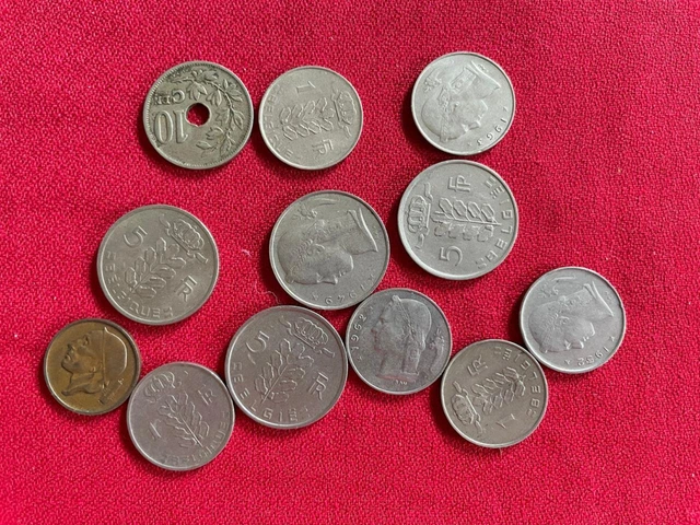 Small Collection of Belgian Belgium Belges Belgique Coins