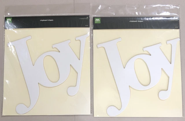 Lote de 2 formas de aglomerado Making Memories 6,5"" x 7,5"" blanco alegría Navidad