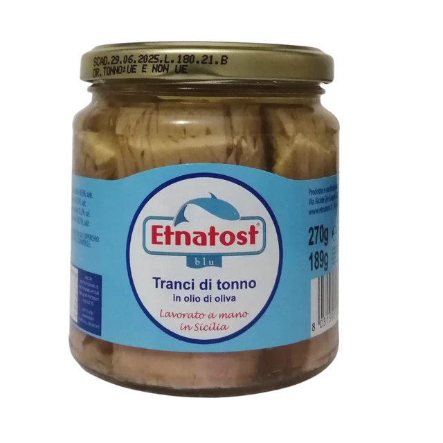 TONNO A TRANCI ALL'OLIO D'OLIVA LAVORATO A MANO IN SICILIA 270 g