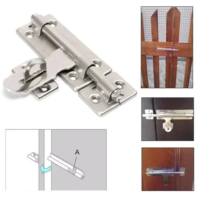 1 ud. cerradura deslizante cañón perno puerta cerradura haspe protección antirrobo seguridad