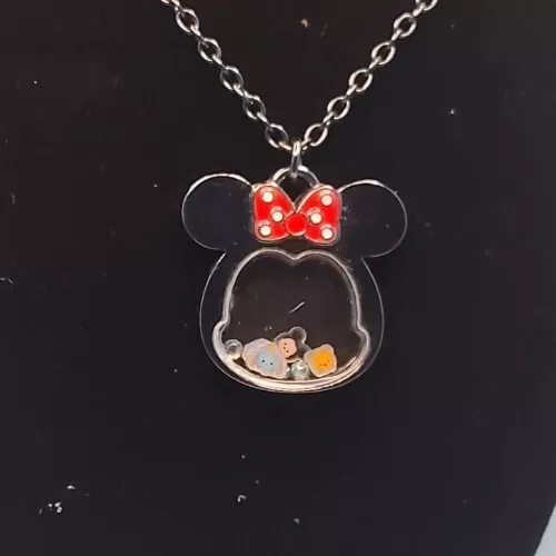 Vtg Disney Minnie Mickey Mouse Tsum Tsum Shaker Necklace Winnie Pooh Dumbo Marie