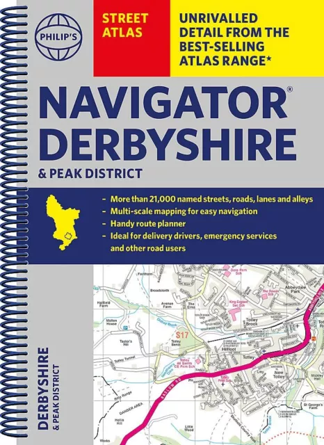 Philips Navigator Street Atlas Derbyshire and the Peak District: Spiral Edition