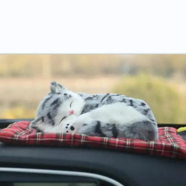 Car Ornaments Simulation Sleeping Cats Decor Plush Doll Auto Accessories GF