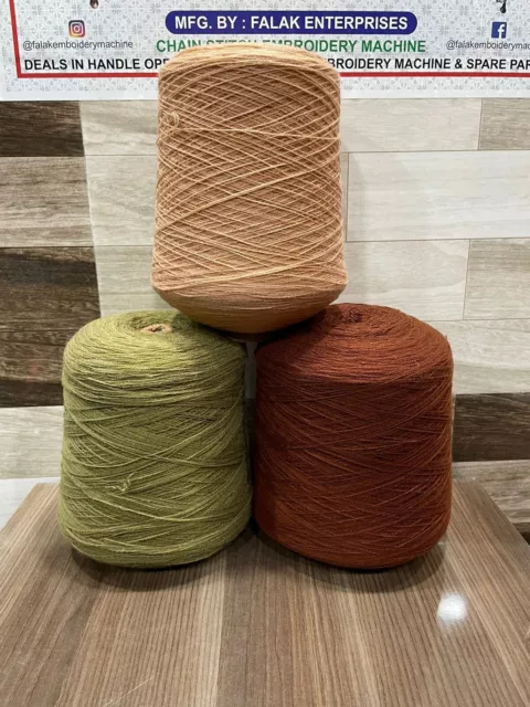 Falak Embroidery Thread Combo Wool  (Olive Green,Tan, Dark brown) Free Shipping