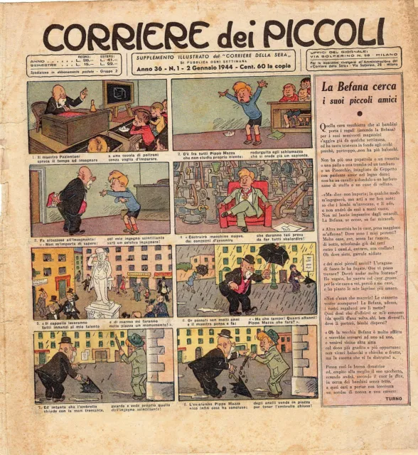 [Kmb] Corriere Dei Piccoli Anno 1944 Numero 1
