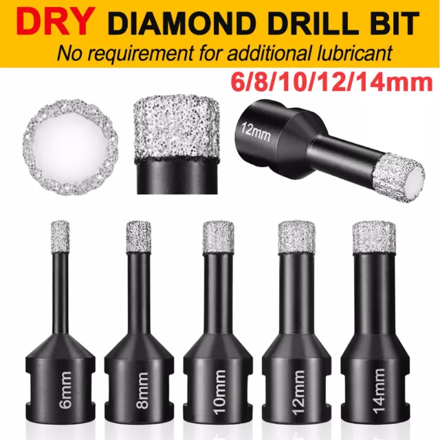 M14 Dry Diamond Core Drill Bits 6-14mm Porcelain Granite Tile Glass Hole Cutter