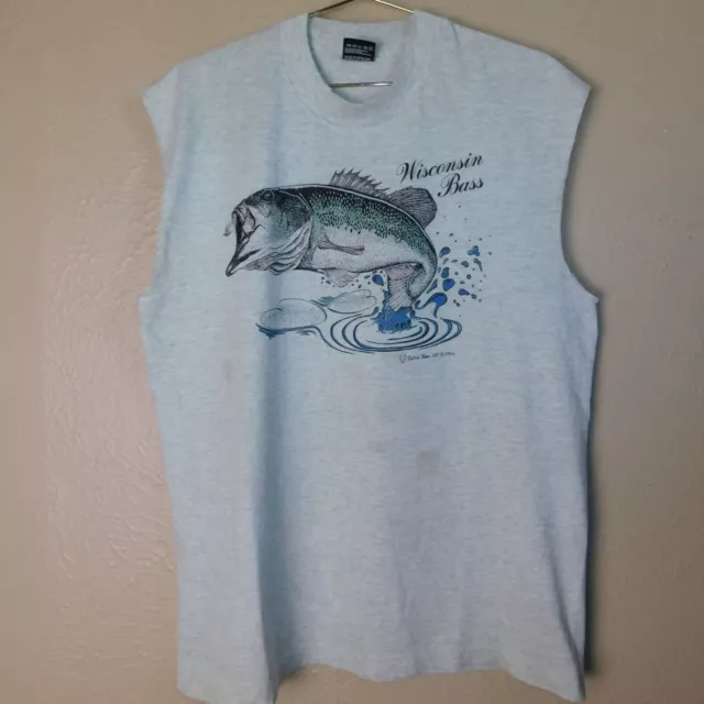 Vintage Mens Fishing Shirt Fishermans Bass Circuit Jerry Rhyne Size XL Polyester