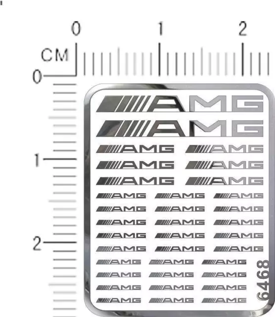 chrome(metal) decals AMG for different scales model kits (Silver) 6468