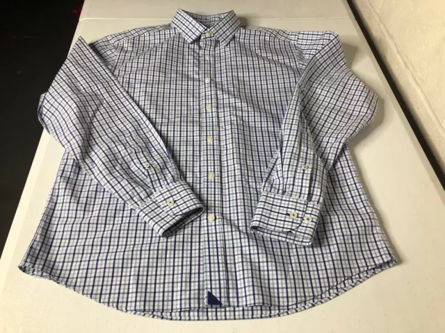 UNTUCKit Ruffino Wrinklefree Large Blue Check Button Front Long Sleeve Shirt