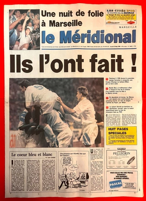 L'Equipe Du 26 Mai 1993 : Finale OM-Milan, édition Originale Rare