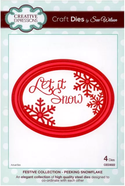 Creative Expressions Oval Snowflake Frame 4 Piece Die Set Christmas Card Making