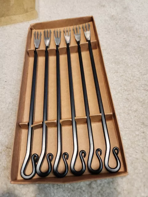 Vintage Williams Sonoma  9.5" Fondue Forks Stainless Steel 6pc Set