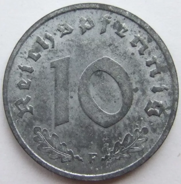 Münze Alliierte Besatzung 10 Reichspfennig 1946 F in fast Stempelglanz