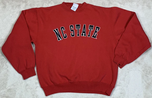 VTG Red Oak NC State Wolfpack NCAA Crew Neck Sweatshirt SZ M Embroidered Logo