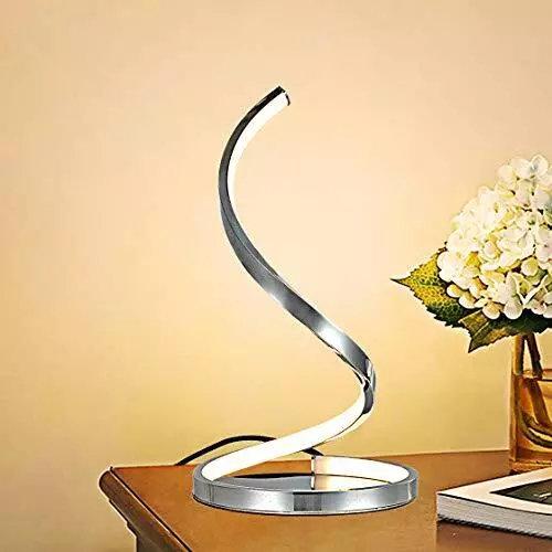 Dimmable LED Table Lamp 7W Modern Touch Control Spiral Bedside Lamp for Bedroom