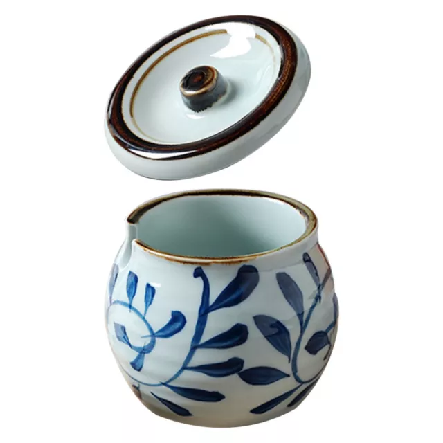 Ceramic Seasoning Box Porcelain Condiment Jar with Lids
