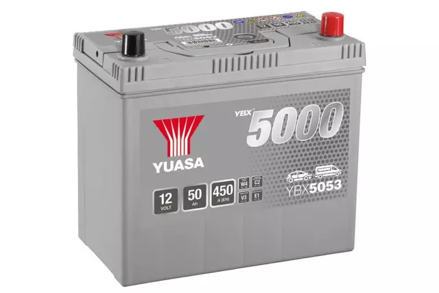 12V 50Ah 450A (EN) YBX 5000 Yuasa YBX5053 Silver High Performance Autobatterie