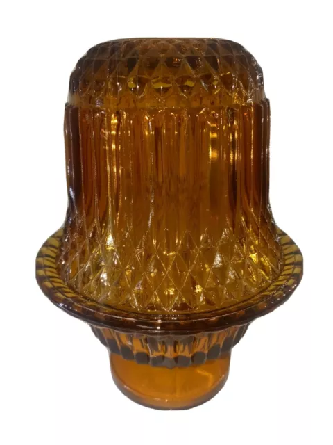 Vintage Fairy Light Lamp Indiana Glass Company Swag Line Diamond Point Pattern