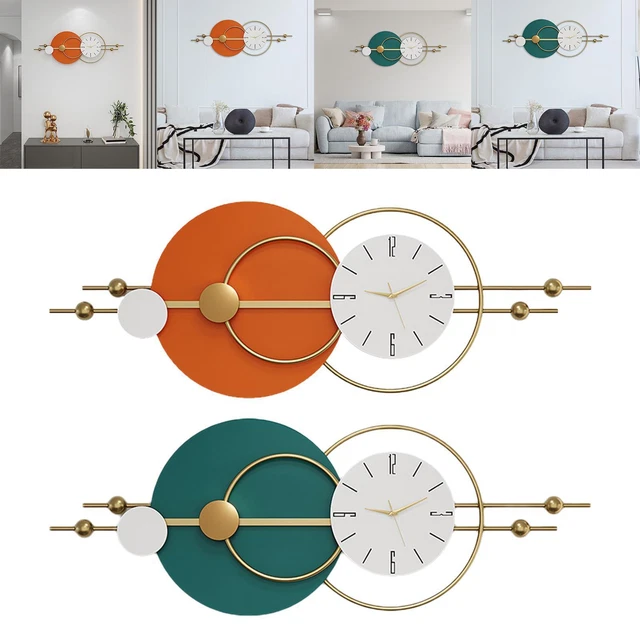Grande horloge murale créative suspendue sans tic pour cuisine de bureau