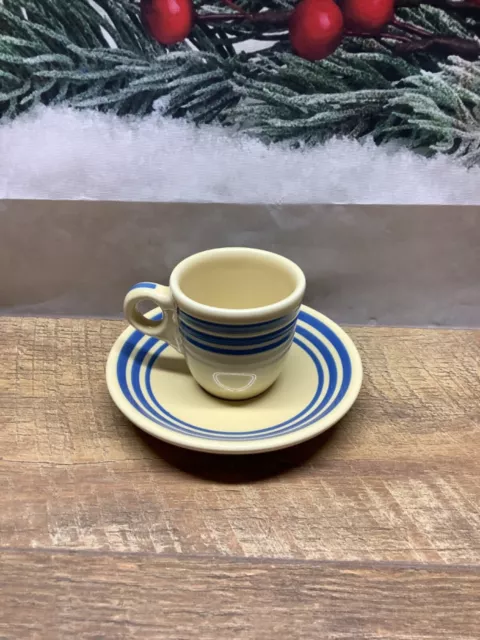 HLCCA Retro Red Stripe Demitasse Cup and Saucer