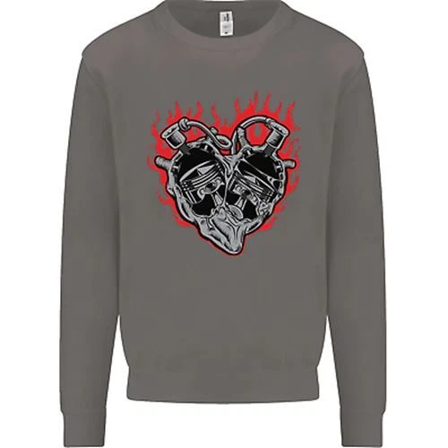 Felpa Maglione Moto Biker Heart Moto Moto da Uomo 5