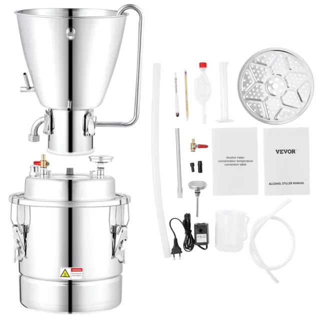 VEVOR 30L Water Alcohol Distiller 8Gal Distillery Kit w/ Pump for DIY Home Brew