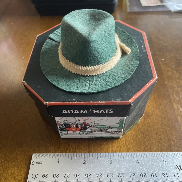 Vintage Adam Hats Miniature Green Hat With Box Salesman Sample