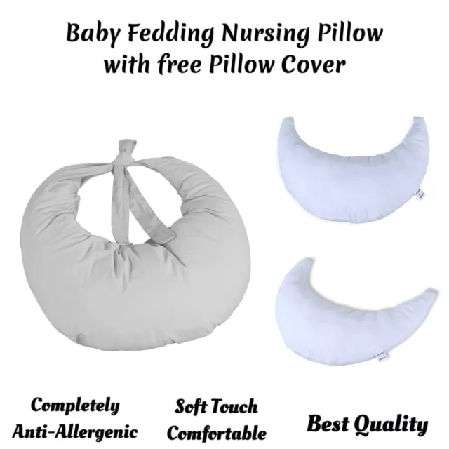 Feeding Pillow with Removable Cover(Grey) Nursing Maternity Baby Support Cushion