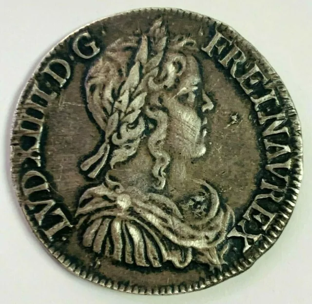 1650 L France Louis XIV 1/2 Ecu French 1/2 half dollar ( BAYONNE ) FREE SHIPPING