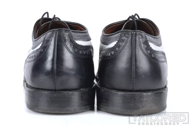 ALLEN EDMUNDS BROADSTREET Black White Spectator Leather Oxford Shoes ...