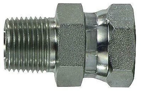 Hydraulic Pipe Swivel Adapter 1-1/2" NPT Male to 1-1/2" NPSM Female 12L14 Steel