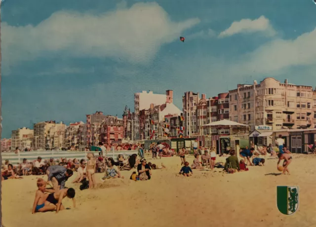 CPSM Belgique de PANNE la plage animée et la Digue