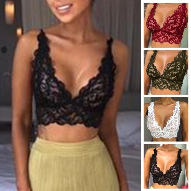 Dentelle Lingerie Soutien-gorge Col en V Sans manches Gilet Sexy Sous-vêtements