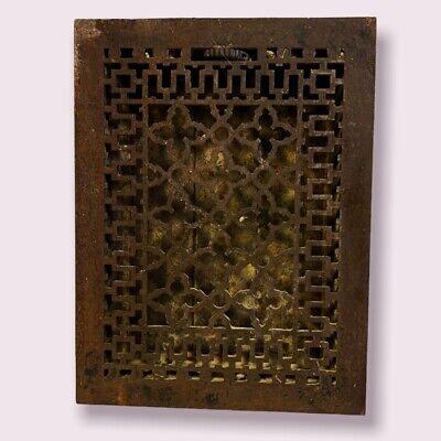 Antique Cast Iron Heating Grate Cover Vent Register Ornate Victorian 16 X 12” k