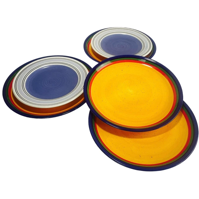 Libbey Dinner Plates Fiestaware 11" Pfaltzgraff Rio Hand Painted Salad 9" Plates